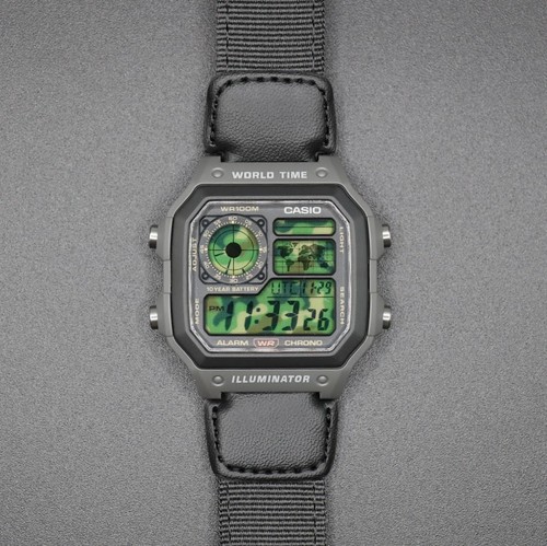 Army green camo casio - army,